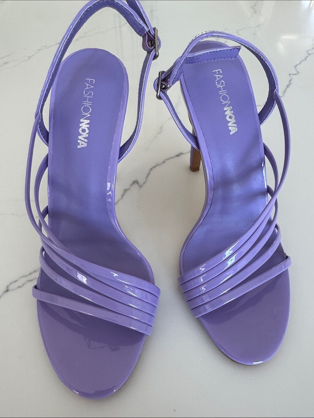 Brand New , Never Worn - Fashion Nova Purple Strappy Slingback Heels